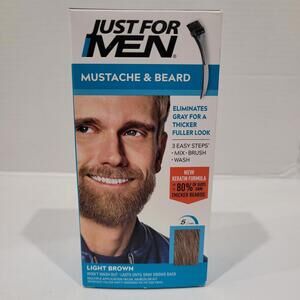 Just For Men MUSTACHE & BEARD  HAIR COLOR LIGHT BROWN M-25 BRUSH-IN